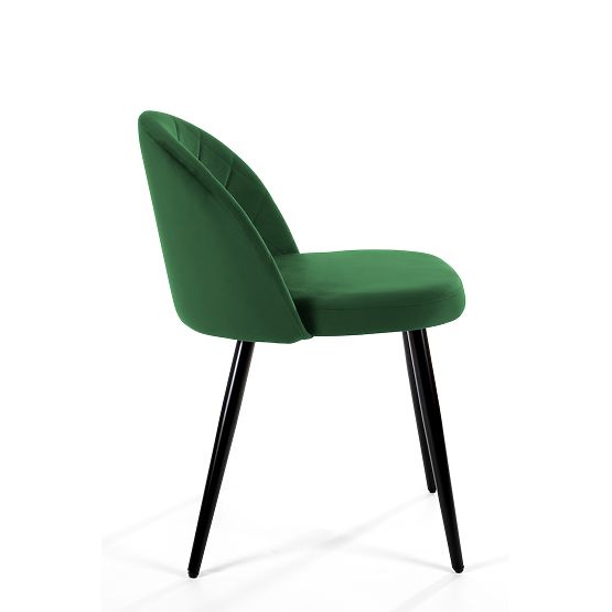 4x Velvet Upholstered Chairs SJ.077 Bottle Green