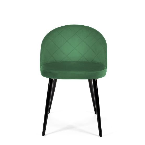 4x Velvet Upholstered Chairs SJ.077 Bottle Green