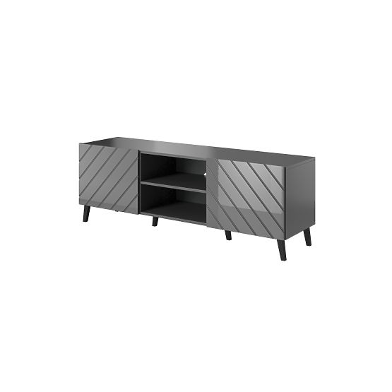 ABETO TV Stand 150 Graphite Matte/Graphite Gloss