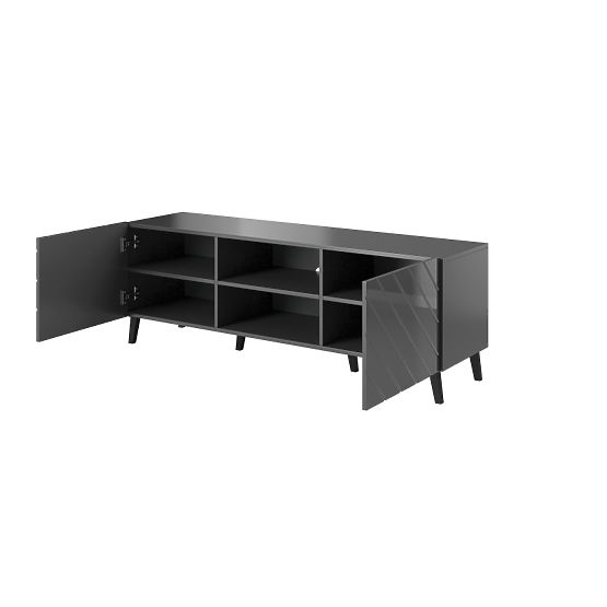 ABETO TV Stand 150 Graphite Matte/Graphite Gloss