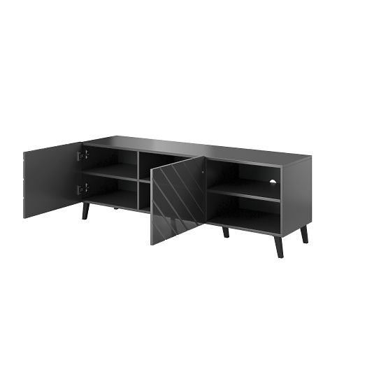 ABETO TV Stand 150 Graphite Matte/Graphite Gloss