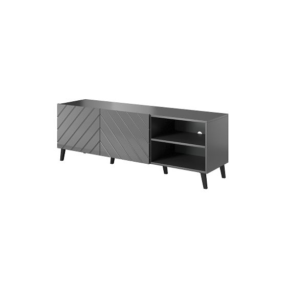 ABETO TV Stand 150 Graphite Matte/Graphite Gloss