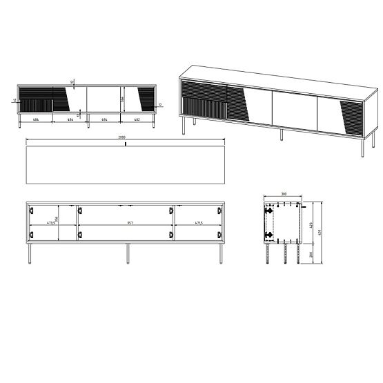 ABI TV Stand Black Matte/Black Matte