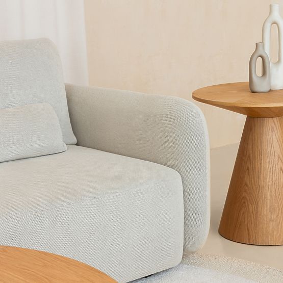 Abisko Side Table, 60 cm, Round, Natural Oak Veneer