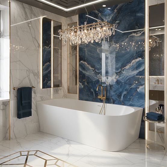 Acrylic Corner Bathtub BELLANTO SLIM 170 Left