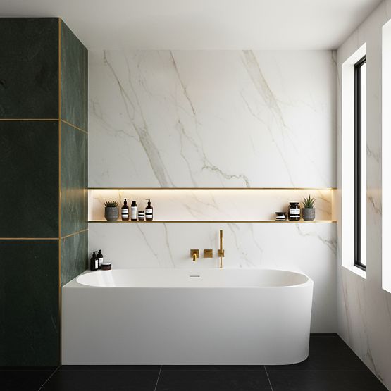 Acrylic Corner Bathtub BELLANTO SLIM 170 Left