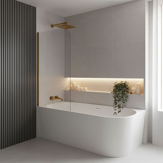 Acrylic Corner Bathtub BELLANTO SLIM 170 Left