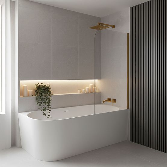 Acrylic Corner Bathtub BELLANTO SLIM 170 Right