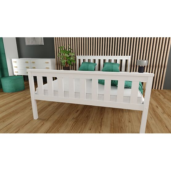 Wooden Bed Aga 200 x 90 cm - White