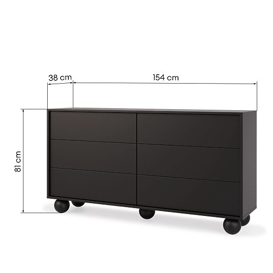 Aldo Black Dresser with Ball Legs
