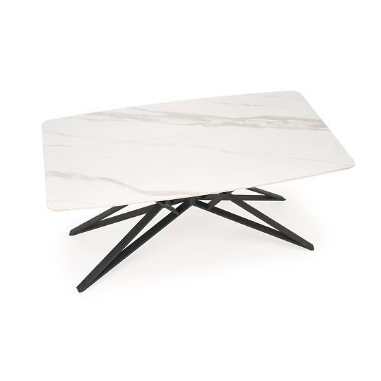 ALFREDO Extendable Table, White Marble / Black (2p=1pc)