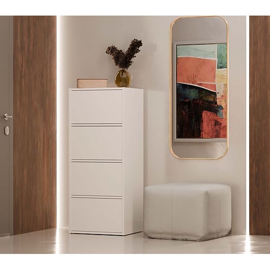 ALMA WHITE Sideboard Cabinet 4 Doors 4 Shelves