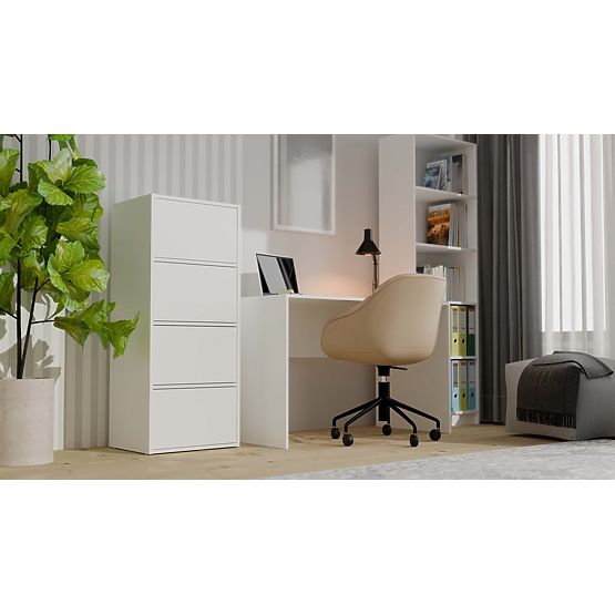 ALMA WHITE Sideboard Cabinet 4 Doors 4 Shelves