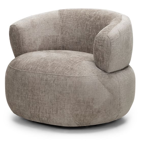 Ambi Swivel Chair Beige, Rounded Shapes