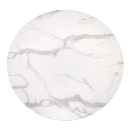 AMBROSIO Round Table, Top - Glass, Leg - Black (2p=1pc)