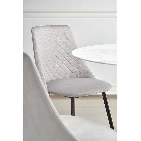 AMBROSIO Round Table, Top - Glass, Leg - Black (2p=1pc)