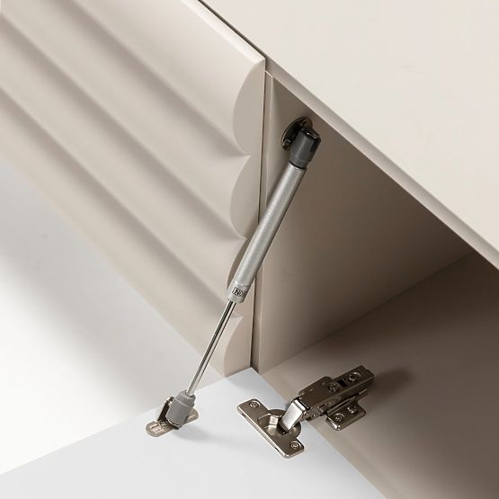 Anatra TV Cabinet, Ribbed, Beige, Rounded Shapes