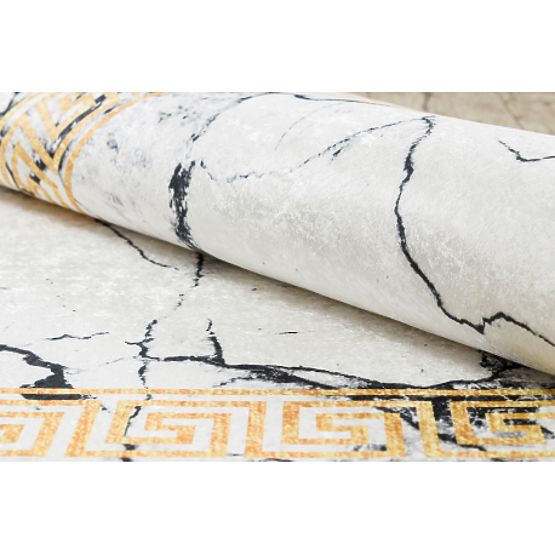 ANDRE Washing Mat 1126 Marble, Greek Anti-Slip - White/Gold