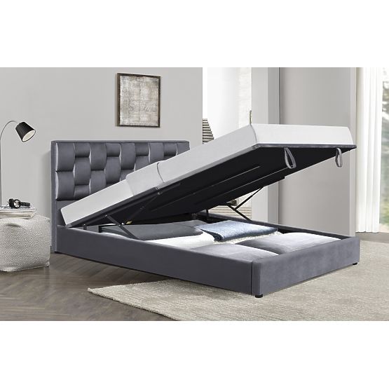 ANNABEL 160 Bed with Storage Space Grey (3p=1pcs)