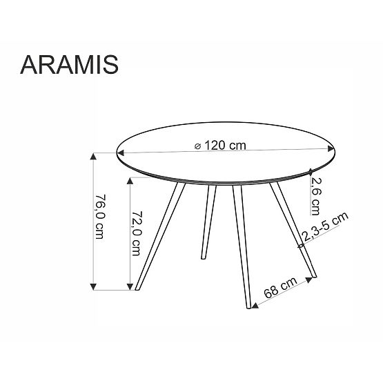 ARAMIS Table, Top - Terrazzo, Legs - White (2p=1pc)