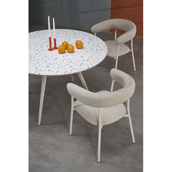 ARAMIS Table, Top - Terrazzo, Legs - White (2p=1pc)