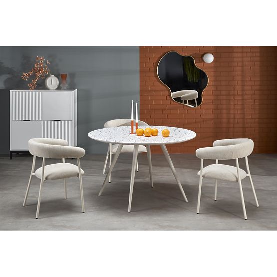 ARAMIS Table, Top - Terrazzo, Legs - White (2p=1pc)