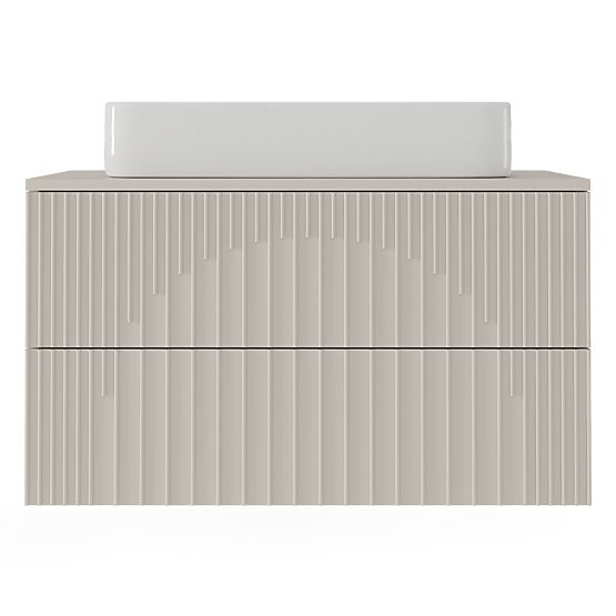 Arcano 80 cm Under-Sink Cabinet, Grooved, Cashmere