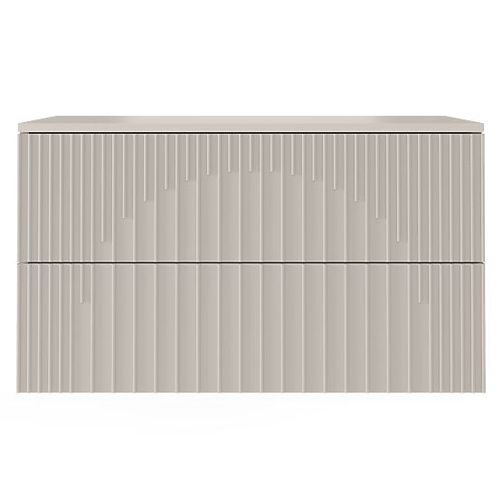 Arcano 80 cm Under-Sink Cabinet, Grooved, Cashmere