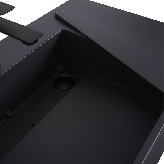 Archi 75 CM Matte Gray Conglomerate Washbasin