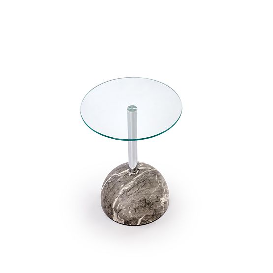 ARIANA coffee table, gray marble / transparent (2pcs=1set)