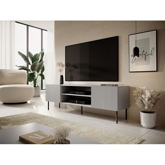 ASENSIO RTV-1 TV Stand 180 cm Light Grey, Legs: Black (1p=1pc)