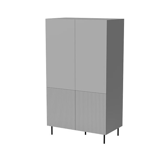 ASENSIO S-1 Wardrobe Light Grey, Legs: Black (2p=1pc)