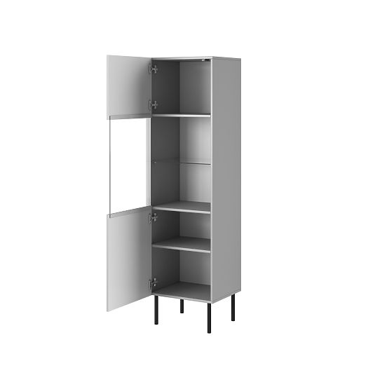 ASENSIO W-1 Display Cabinet Light Grey, Legs: Black (2p=1pc)