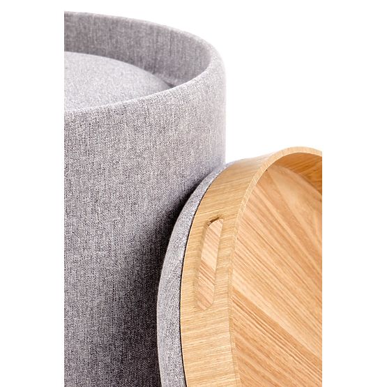 AVIKO Set of 2 Poufs, Light Gray (1p=1pc)