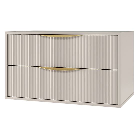 Avila 2.0 Under-Sink Cabinet, 80 cm, Grooved, Gold Handles, Cashmere