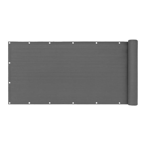 Balcony Screen with Fittings 100x700 cm Shading Net + Installation Elements Grey MultiGarden