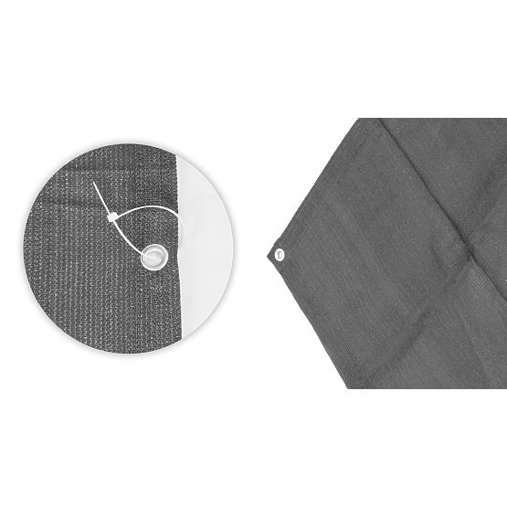 Balcony Screen with Hardware 100x500 cm Shading Net + Installation Elements Grey MultiGarden