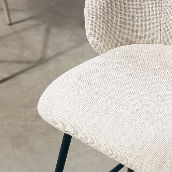 Bar Stool Larisa, Light Beige/Black Legs