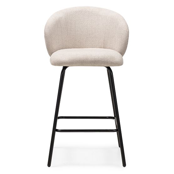 Bar Stool Larisa, Light Beige/Black Legs