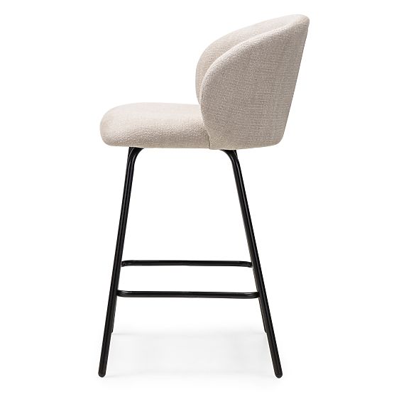 Bar Stool Larisa, Light Beige/Black Legs