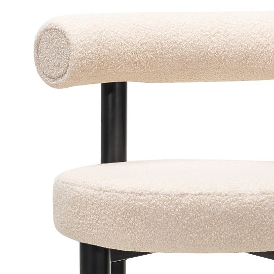 Bar Stool Pedro, Beige/Black Legs, Boucle