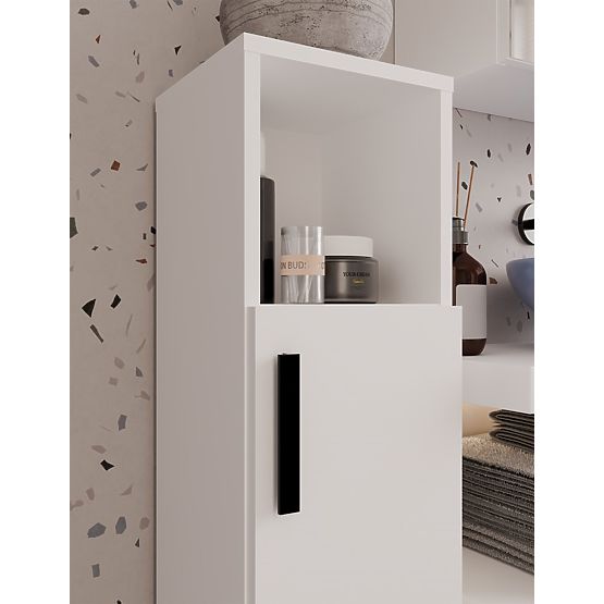 Bathroom Cabinet ALVO 1D WHITE 4 Shelves 1 Door Bathroom Cabinet