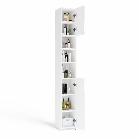 Bathroom Cabinet ALVO 2D WHITE 8 Shelves 2 Doors Bathroom Cabinet