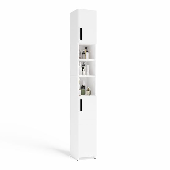 Bathroom Cabinet ALVO 2D WHITE 8 Shelves 2 Doors Bathroom Cabinet