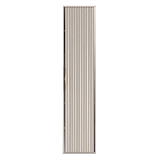 Bathroom Cabinet Column Avila, Grooved, Gold Handle, Cashmere