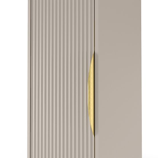 Bathroom Cabinet Column Avila, Grooved, Gold Handle, Cashmere