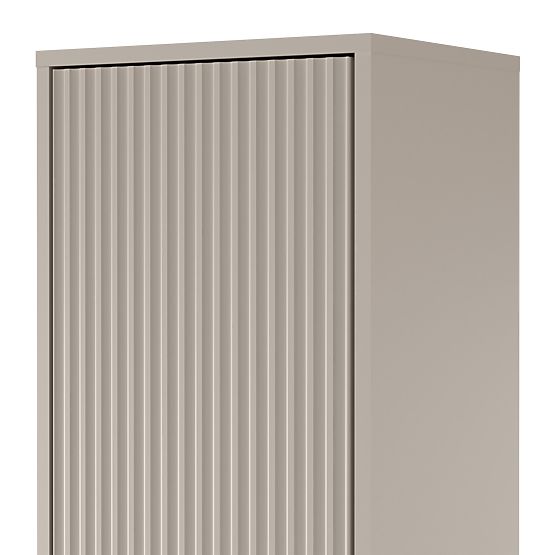 Bathroom Cabinet Column Avila, Grooved, Gold Handle, Cashmere