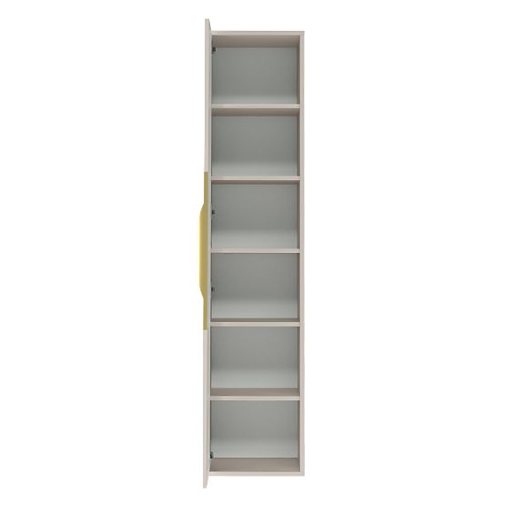 Bathroom Cabinet Column Avila, Grooved, Gold Handle, Cashmere