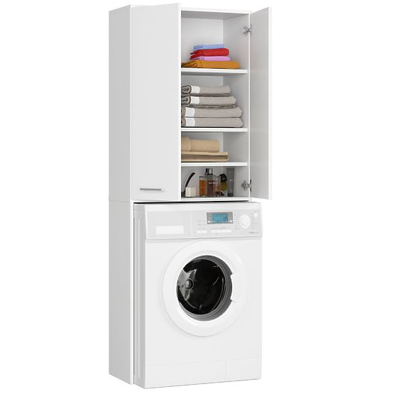 BATHROOM CABINET FIN 180 COLUMN WASHING MACHINE FULL 2D - WHITE