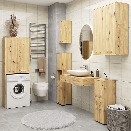 BATHROOM CABINET FIN COLUMN 30 2D 1SZ 1W 140cm PK ARTISAN